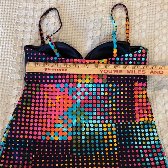 Captiva Bikini size Large Pink Orange Blue Top Only Pool Beach Resort Swimsuit - Picture 4 of 12